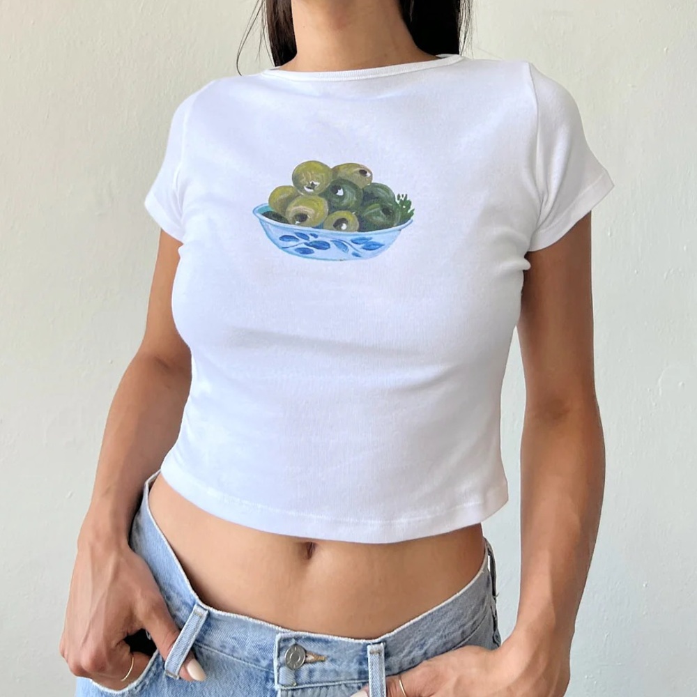NWT Lisa Says Gah Olive Graphic TShirt